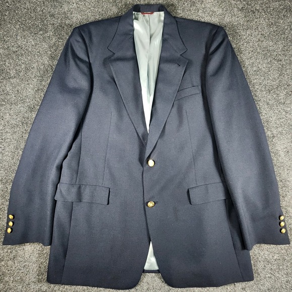 Jack Nicklaus Tournament Series Gold Button Navy Blue Sport Coat Blazer 44XL - Picture 2 of 14